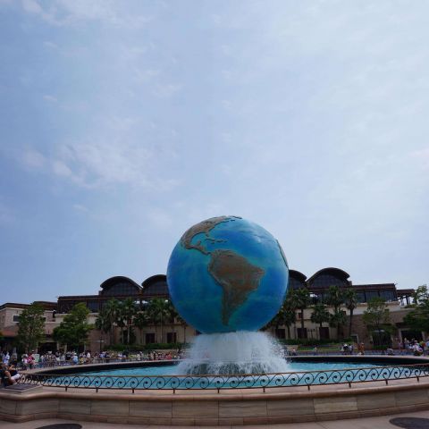 不锈钢景观地球喷泉雕塑-大型景区广场水景雕塑