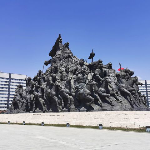 成吉思汗大型人物群景观雕塑-城市广场中国历史文化情景雕塑