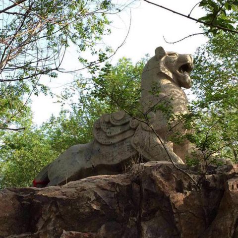 白虎石雕-景区园林上古神兽景观动物石雕