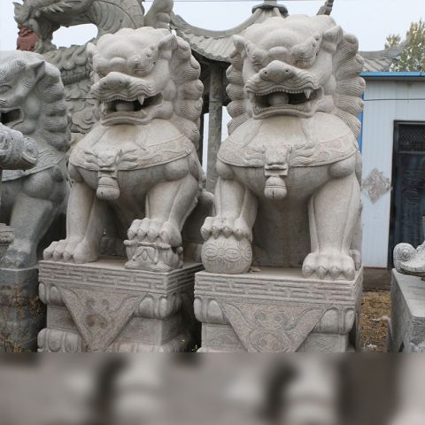 北京故宫狮子-大理石石雕园林看门动物雕塑