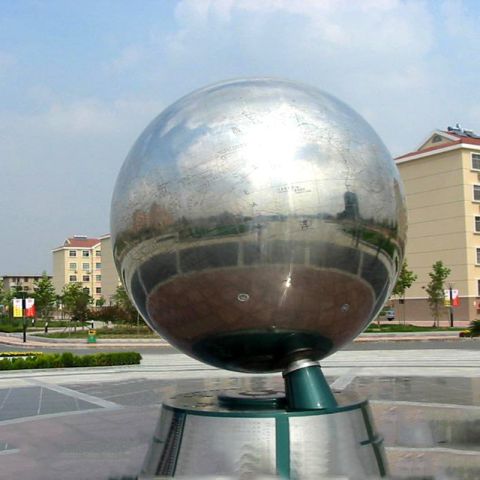 不锈钢大圆球雕塑地球仪-大型不镜面地球、圆球城市学校景观装饰雕塑