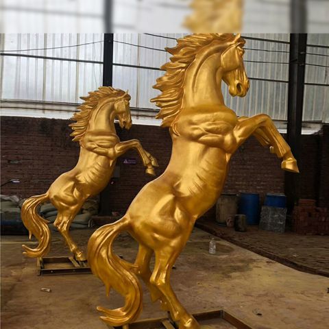 奔马铜雕塑-纯铜铸造鎏金动物雕塑