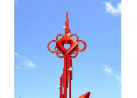 电镀不锈钢中国结景观雕塑