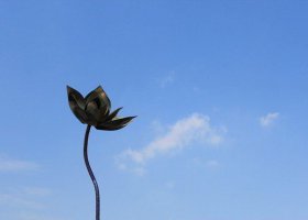公园不锈钢荷花景观雕塑