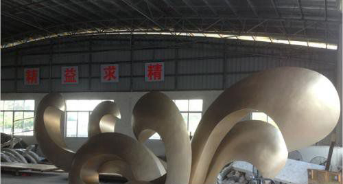 不锈钢广场抽象海浪雕塑图片