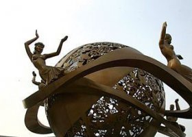 不锈钢地球地球仪雕塑