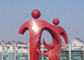 小区幸福家园不锈钢雕塑