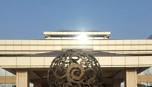 不锈钢镂空球花球圆球雕塑图片
