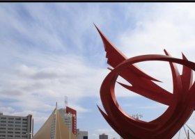城市不锈钢同心曲景观雕塑