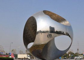 不锈钢广场圆球雕塑