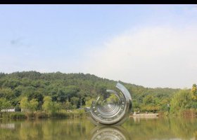 公园不锈钢半圆环景观雕塑