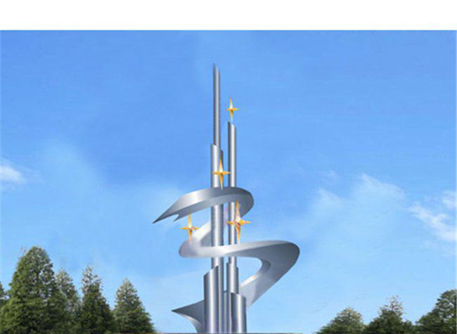 学校不锈钢希望之星抽象雕塑图片