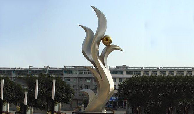 不锈钢抽象鸟类凤凰雕塑图片