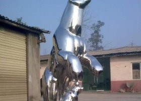 公园不锈钢抽象北极熊动物雕塑