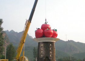 城市不锈钢苹果标志雕塑