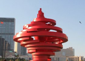 广场不锈钢抽象火炬雕塑