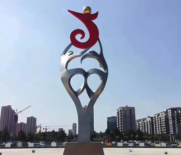 不锈钢企业雕塑图片