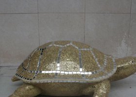不锈钢彩银乌龟公园雕塑