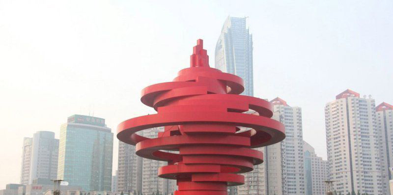 广场不锈钢抽象火炬景观雕塑图片