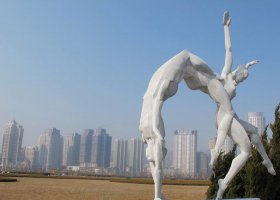 不锈钢运动体操雕塑