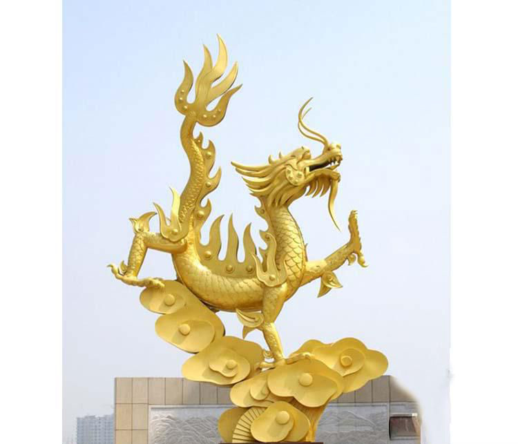 不锈钢广场龙腾虎跃雕塑图片