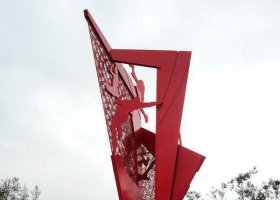 公园不锈钢剪纸运动人物雕塑