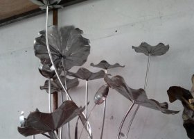 园林不锈钢荷花荷叶雕塑