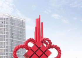 城市不锈钢中国结景观雕塑