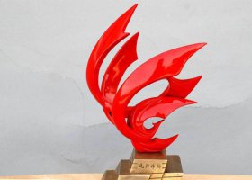 广场不锈钢抽象凤舞祥韵雕塑