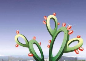 不锈钢抽象仙人掌广场景观雕塑