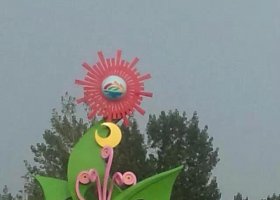 公园不锈钢花朵景观雕塑