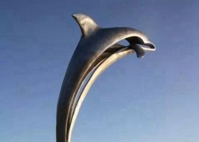 广场不锈钢抽象海豚雕塑