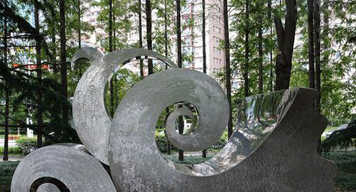 不锈钢祥云公园景观雕塑图片