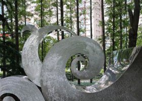 不锈钢祥云公园景观雕塑