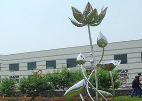 不锈钢荷花雕塑