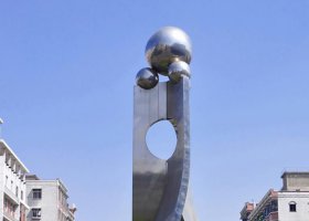 公园不锈钢空心抽象雕塑