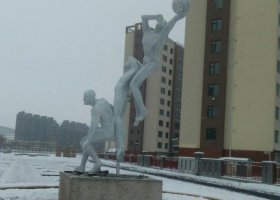 公园不锈钢打篮球雕塑