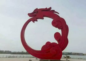 广场不锈钢抽象龙雕塑