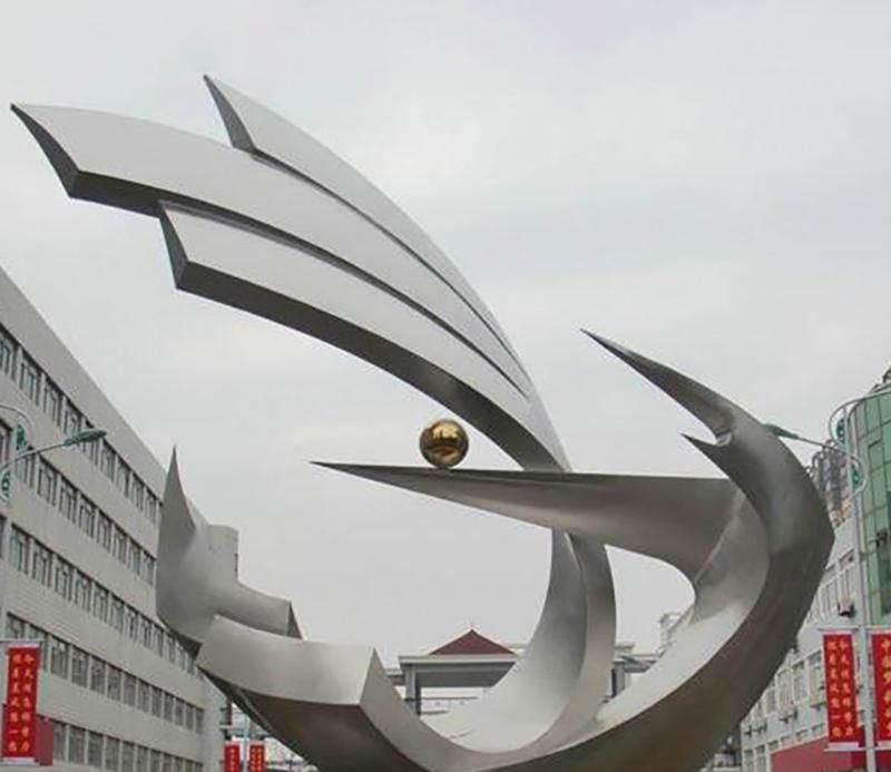 广场不锈钢海浪景观雕塑图片