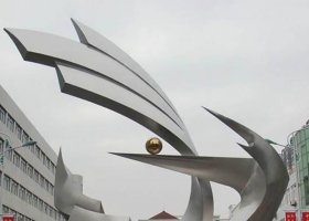 广场不锈钢海浪景观雕塑
