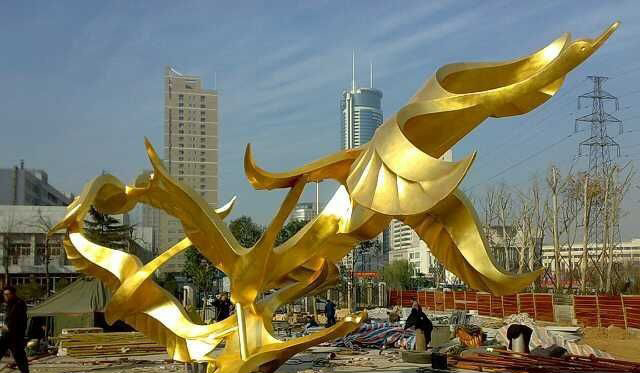 不锈钢大雁雕塑图片