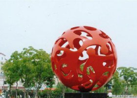 广场镂空球不锈钢雕塑