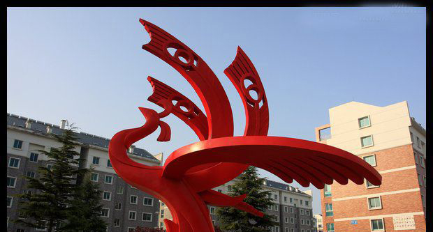 公园不锈钢抽象凤凰雕塑  图片