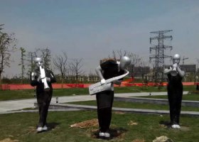 广场不锈钢音乐人物雕塑