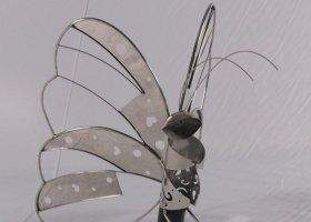 不锈钢蝴蝶细节雕塑