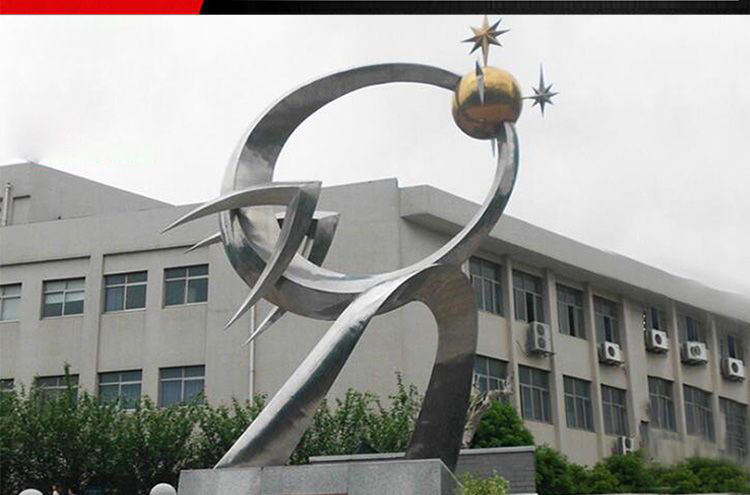 工厂不锈钢时光之星标志雕塑图片