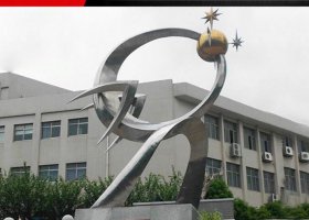 工厂不锈钢时光之星标志雕塑