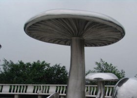 不锈钢仿真蘑菇凉亭公园景观雕塑