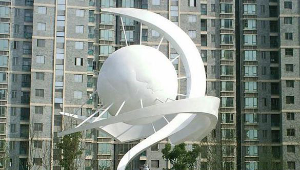 企业不锈钢抽象雕塑图片