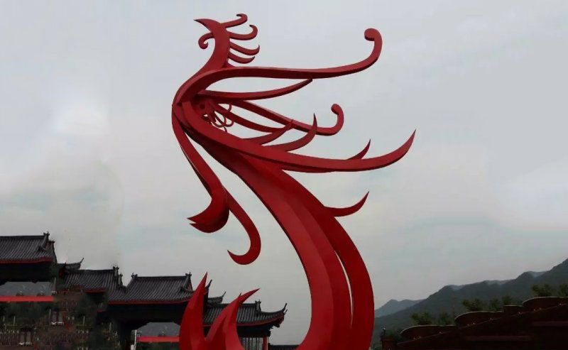 不锈钢凤凰雕塑图片